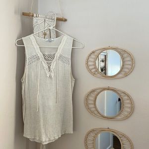 Boho crinkle lace tank